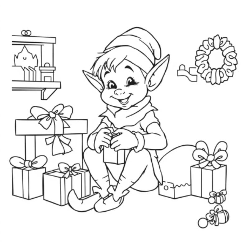 elf coloring pages