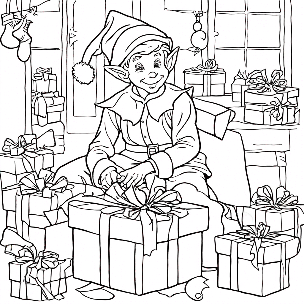 elf coloring page