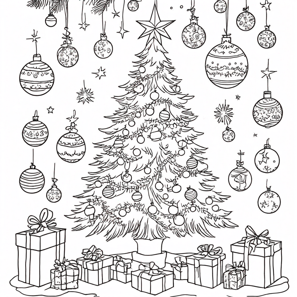 christmas tree coloring page