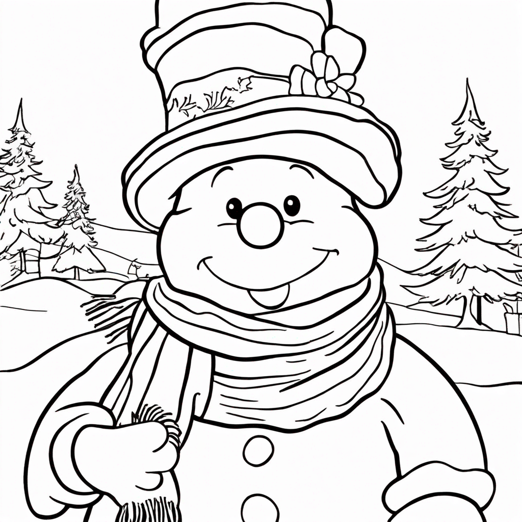 christmas winnie pool bear coloring page